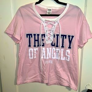 Pink city of angels short sleeve top